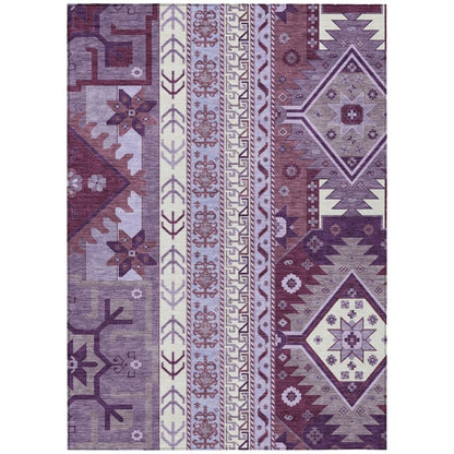 LOOMLAN Rugs Solara Purple Washable Indoor-Outdoor Rug