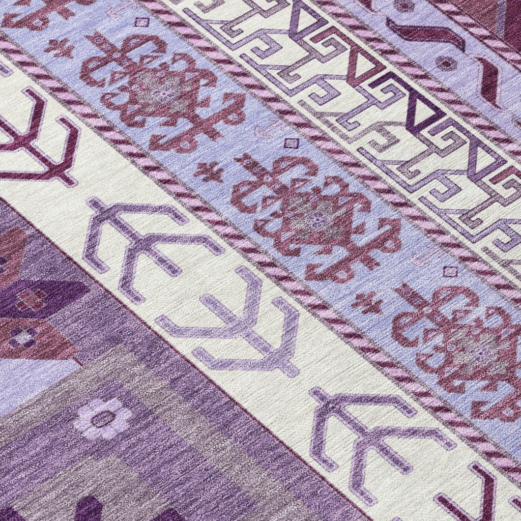 LOOMLAN Rugs Solara Purple Washable Indoor-Outdoor Rug