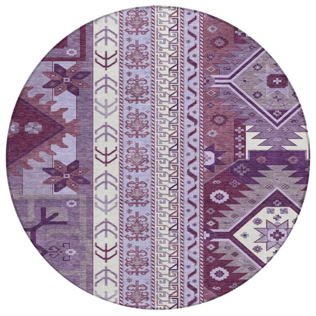 LOOMLAN Rugs Solara Purple Washable Indoor-Outdoor Rug