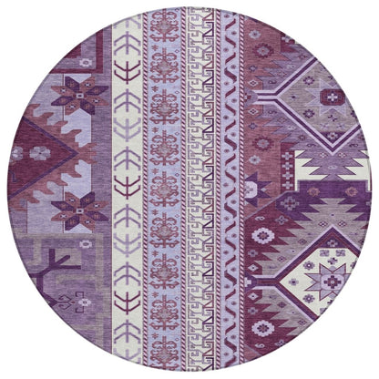 LOOMLAN Rugs Solara Purple Washable Indoor-Outdoor Rug