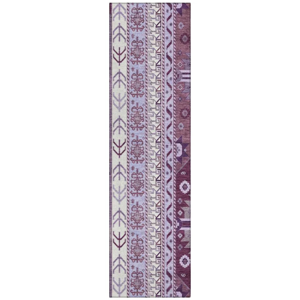 LOOMLAN Rugs Solara Purple Washable Indoor-Outdoor Rug