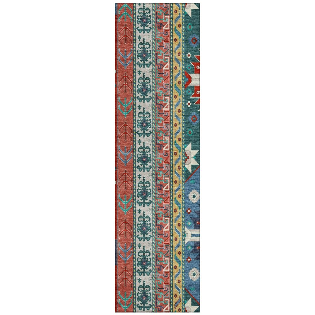 LOOMLAN Rugs Solara Red Washable Indoor-Outdoor Rug