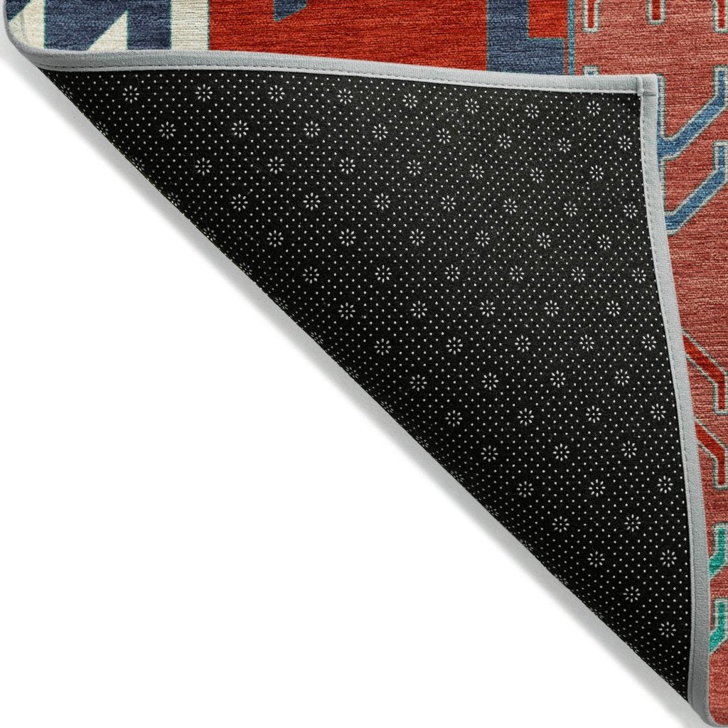 LOOMLAN Rugs Solara Red Washable Indoor-Outdoor Rug