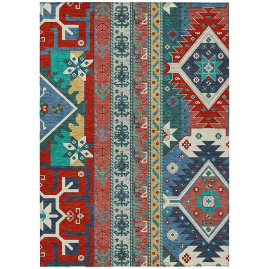 LOOMLAN Rugs Solara Red Washable Indoor-Outdoor Rug