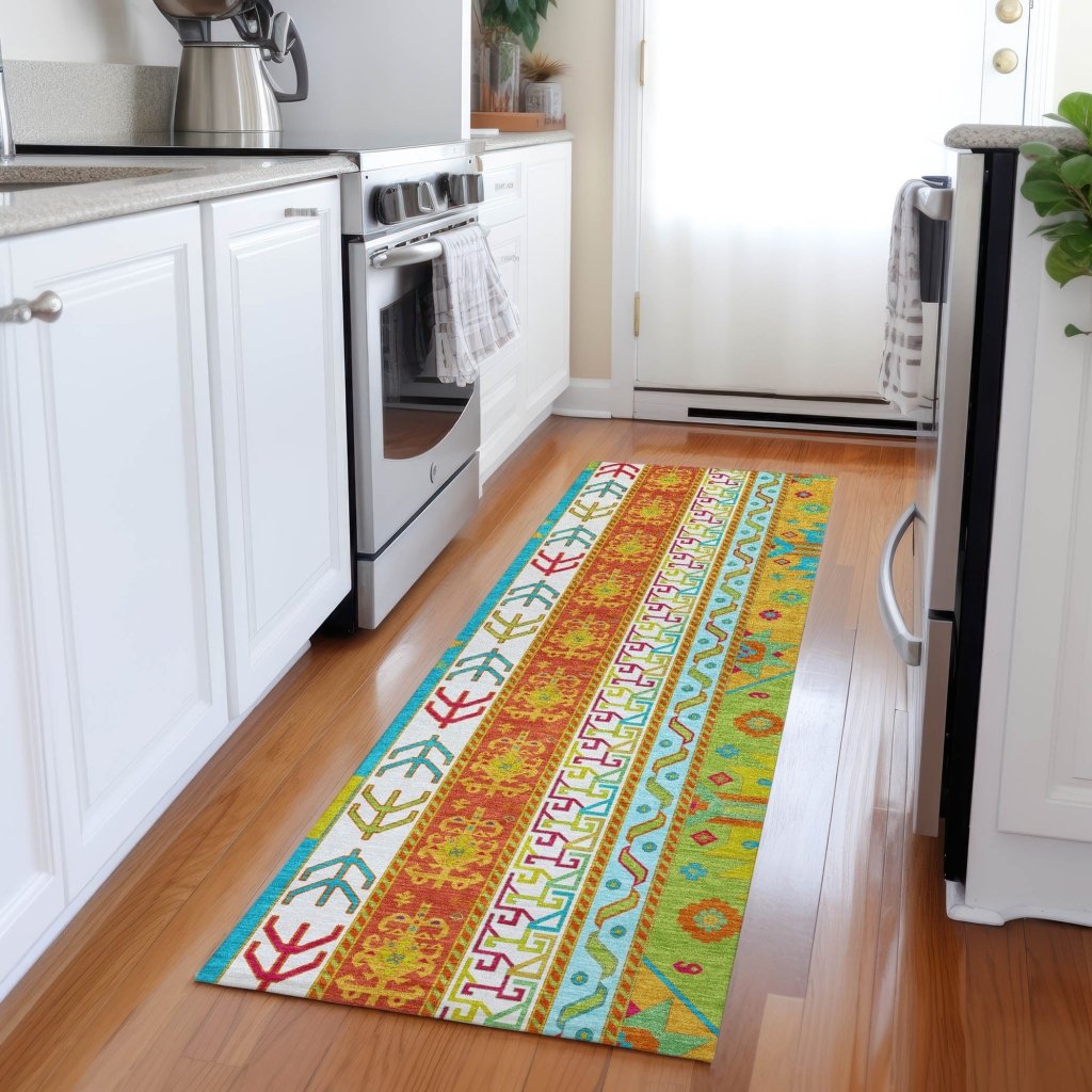 LOOMLAN Rugs Solara Teal Washable Indoor-Outdoor Rug