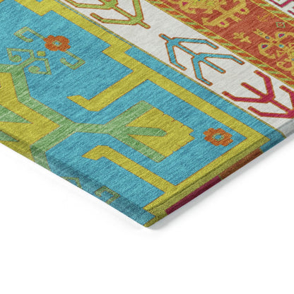 LOOMLAN Rugs Solara Teal Washable Indoor-Outdoor Rug