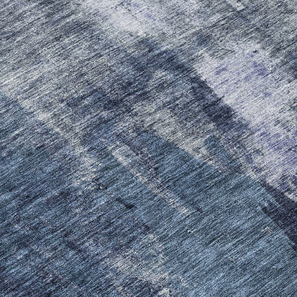LOOMLAN Rugs Solayne Blue Washable Indoor-Outdoor Rug