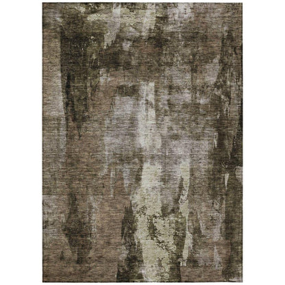 LOOMLAN Rugs Solayne Brown Washable Indoor-Outdoor Rug