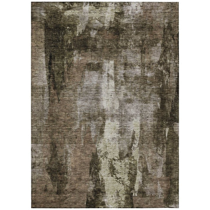 LOOMLAN Rugs Solayne Brown Washable Indoor-Outdoor Rug