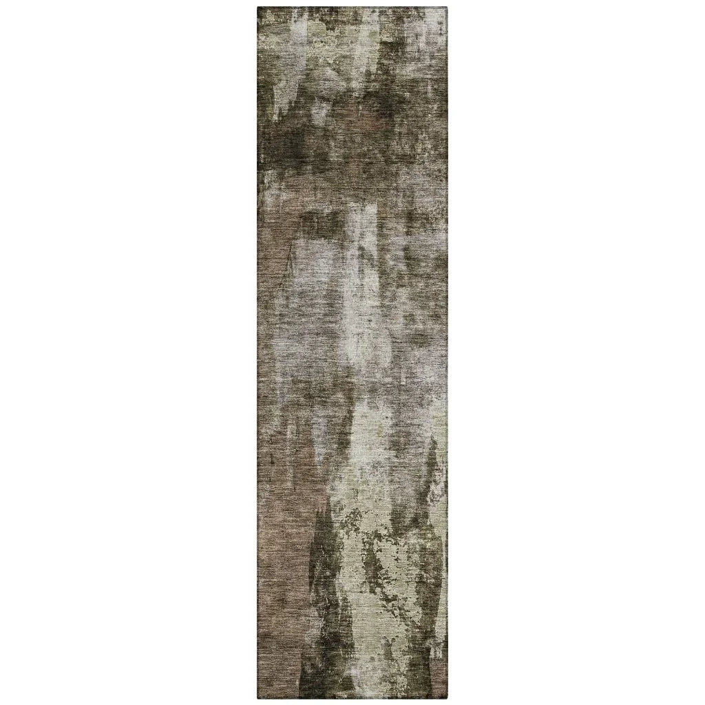 LOOMLAN Rugs Solayne Brown Washable Indoor-Outdoor Rug