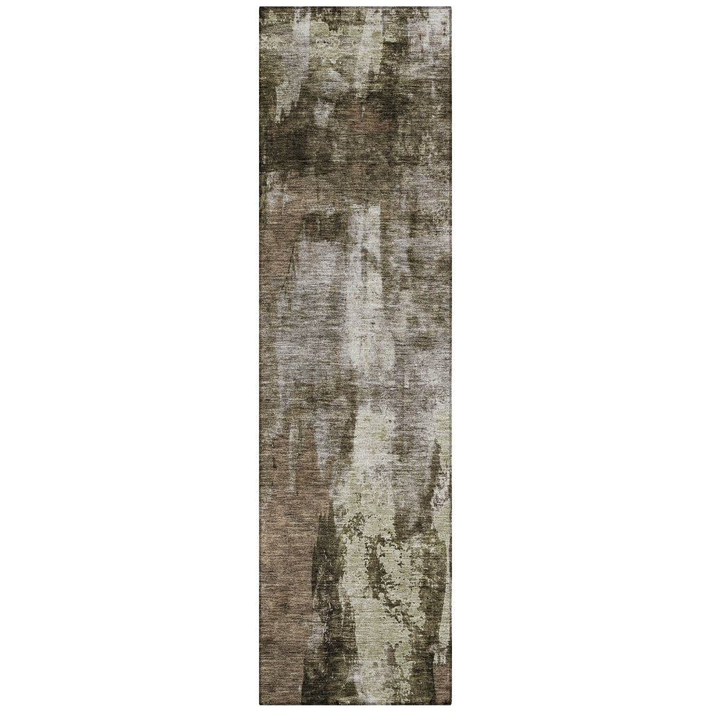 LOOMLAN Rugs Solayne Brown Washable Indoor-Outdoor Rug