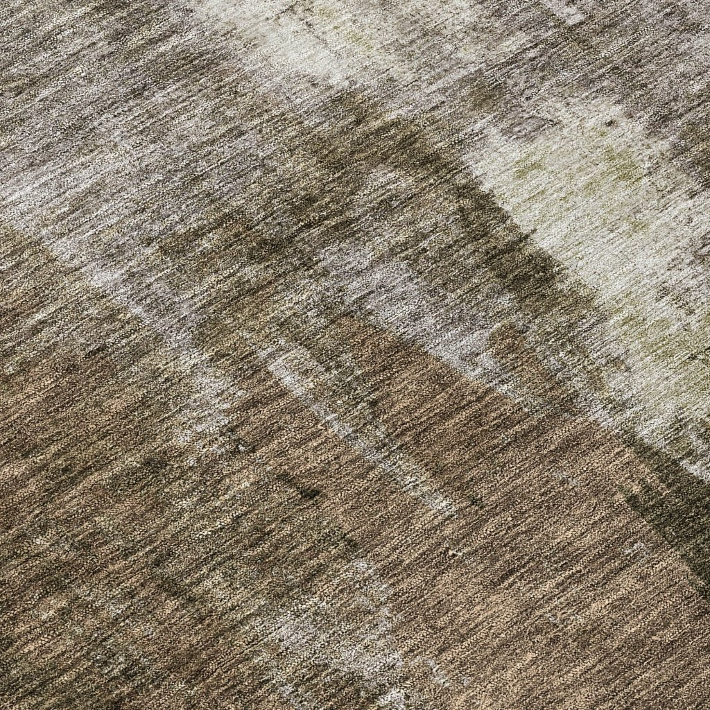 LOOMLAN Rugs Solayne Brown Washable Indoor-Outdoor Rug