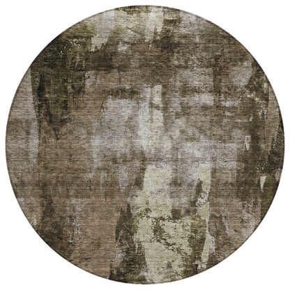 LOOMLAN Rugs Solayne Brown Washable Indoor-Outdoor Rug