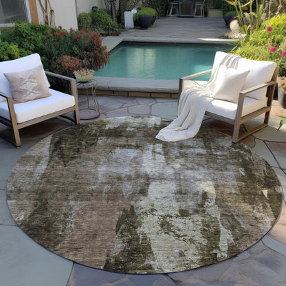 LOOMLAN Rugs Solayne Brown Washable Indoor-Outdoor Rug