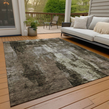 LOOMLAN Rugs Solayne Brown Washable Indoor-Outdoor Rug