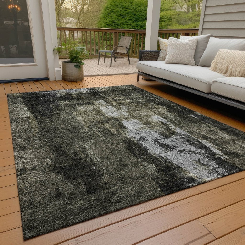 LOOMLAN Rugs Solayne Gray Washable Indoor-Outdoor Rug
