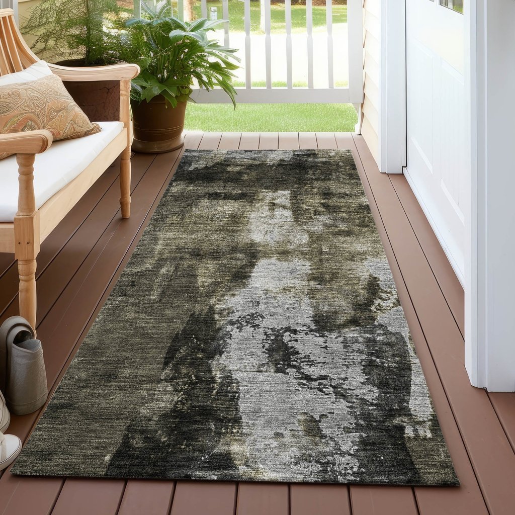 LOOMLAN Rugs Solayne Gray Washable Indoor-Outdoor Rug