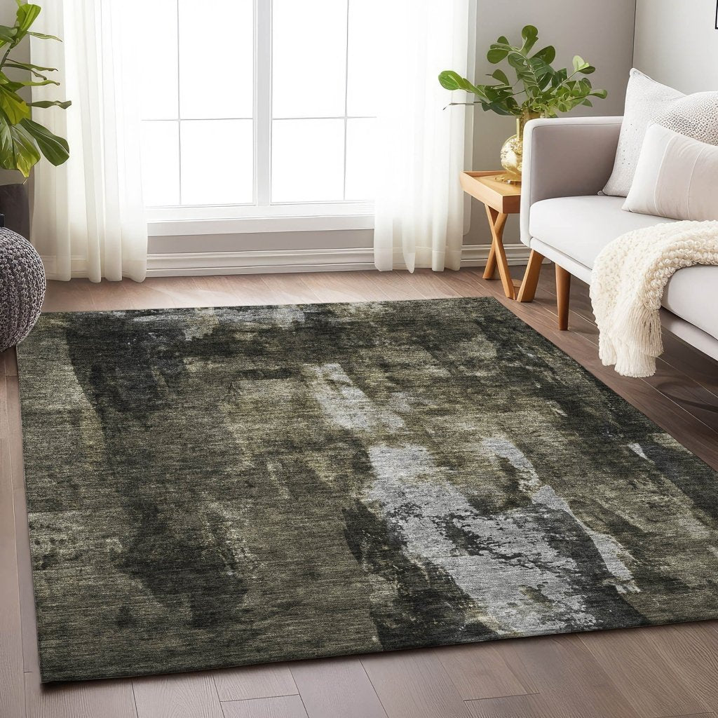 LOOMLAN Rugs Solayne Gray Washable Indoor-Outdoor Rug