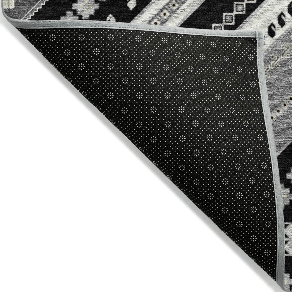 LOOMLAN Rugs Solene Black Washable Indoor-Outdoor Rug