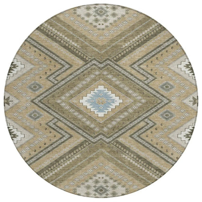 LOOMLAN Rugs Solene Brown Washable Indoor-Outdoor Rug