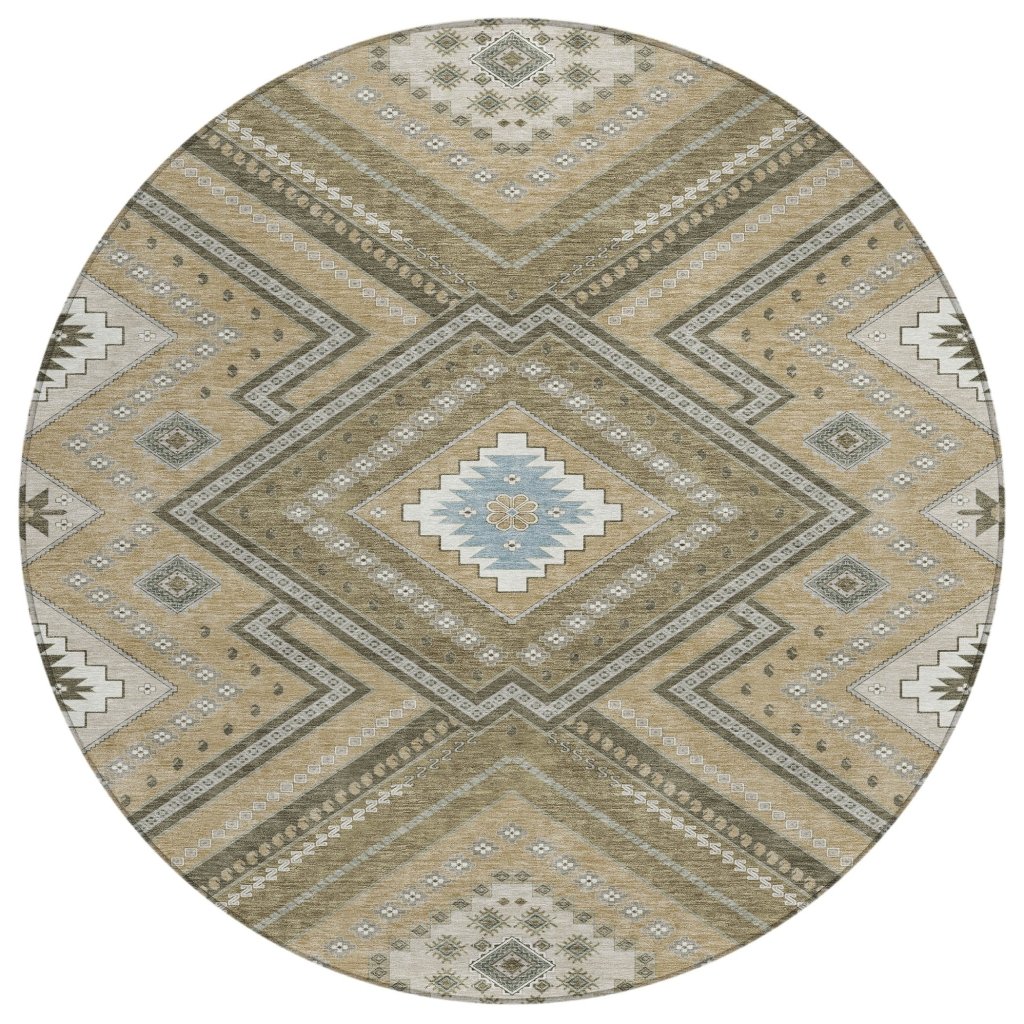 LOOMLAN Rugs Solene Brown Washable Indoor-Outdoor Rug