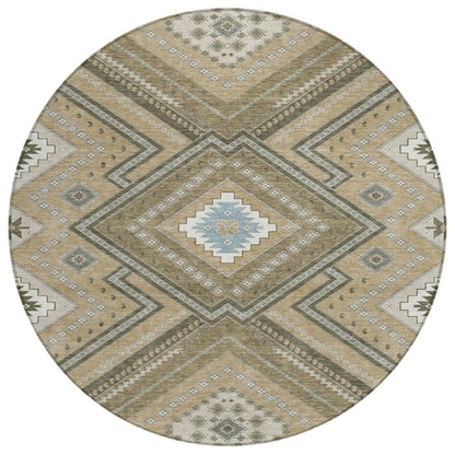 LOOMLAN Rugs Solene Brown Washable Indoor-Outdoor Rug