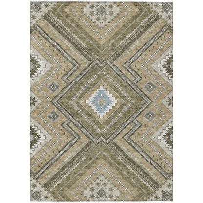 LOOMLAN Rugs Solene Brown Washable Indoor-Outdoor Rug