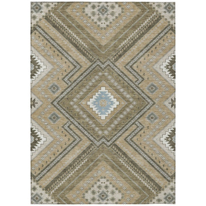 LOOMLAN Rugs Solene Brown Washable Indoor-Outdoor Rug