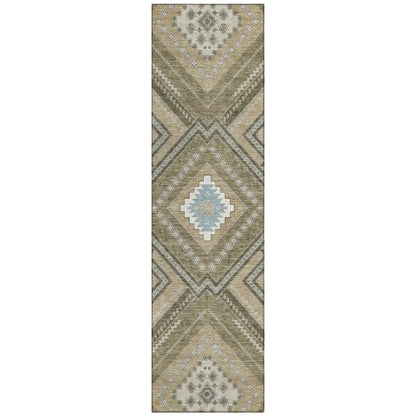 LOOMLAN Rugs Solene Brown Washable Indoor-Outdoor Rug