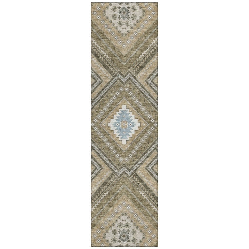 LOOMLAN Rugs Solene Brown Washable Indoor-Outdoor Rug