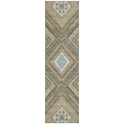 LOOMLAN Rugs Solene Brown Washable Indoor-Outdoor Rug