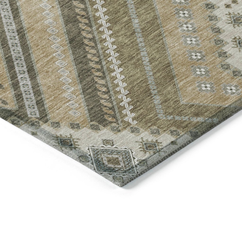 LOOMLAN Rugs Solene Brown Washable Indoor-Outdoor Rug
