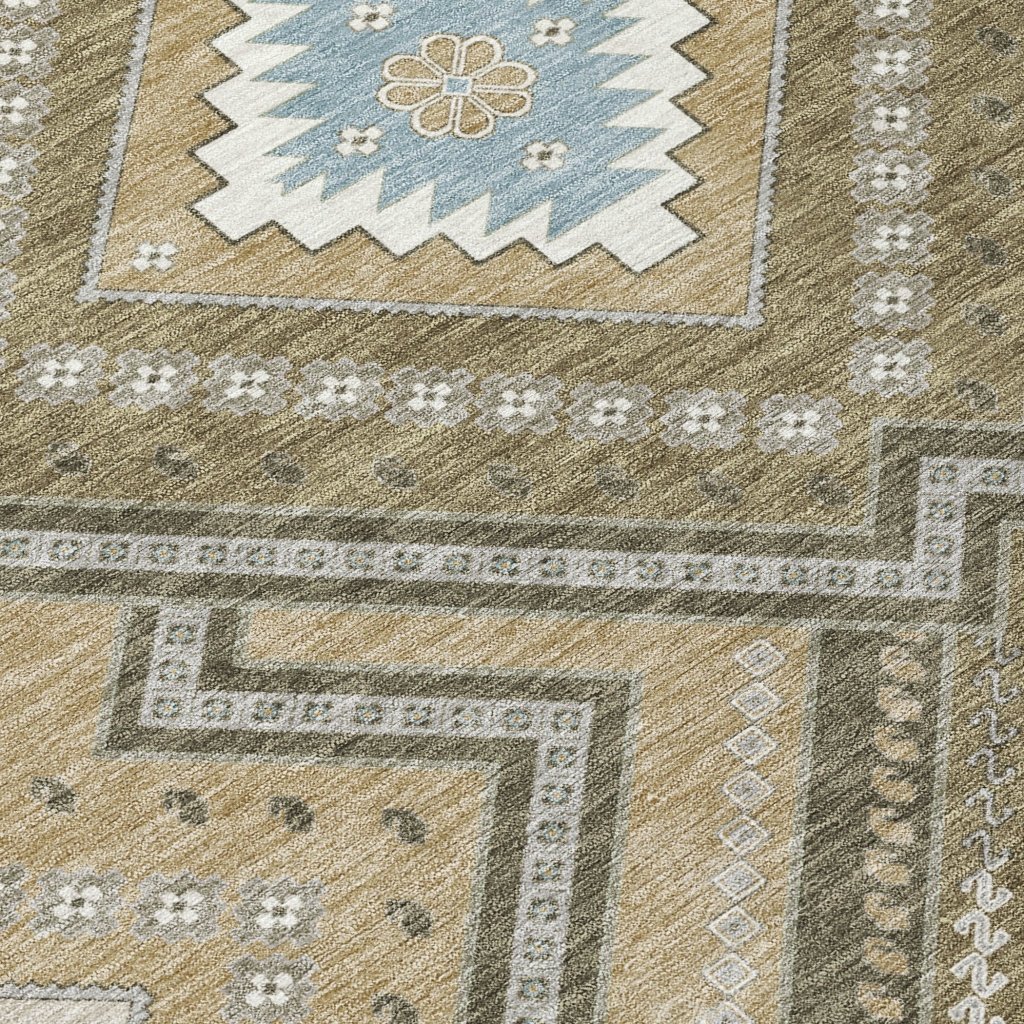 LOOMLAN Rugs Solene Brown Washable Indoor-Outdoor Rug