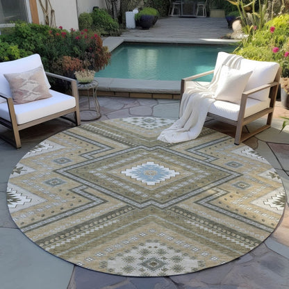 LOOMLAN Rugs Solene Brown Washable Indoor-Outdoor Rug