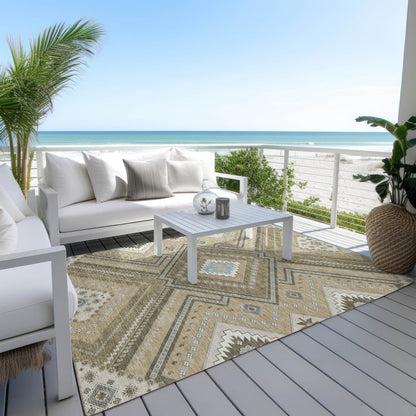 LOOMLAN Rugs Solene Brown Washable Indoor-Outdoor Rug
