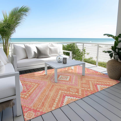 LOOMLAN Rugs Solene Coral Washable Indoor-Outdoor Rug