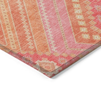 LOOMLAN Rugs Solene Coral Washable Indoor-Outdoor Rug