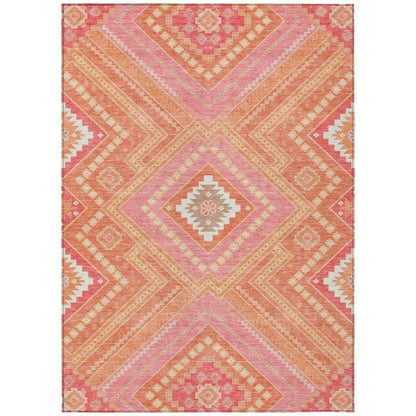 LOOMLAN Rugs Solene Coral Washable Indoor-Outdoor Rug
