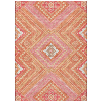 LOOMLAN Rugs Solene Coral Washable Indoor-Outdoor Rug