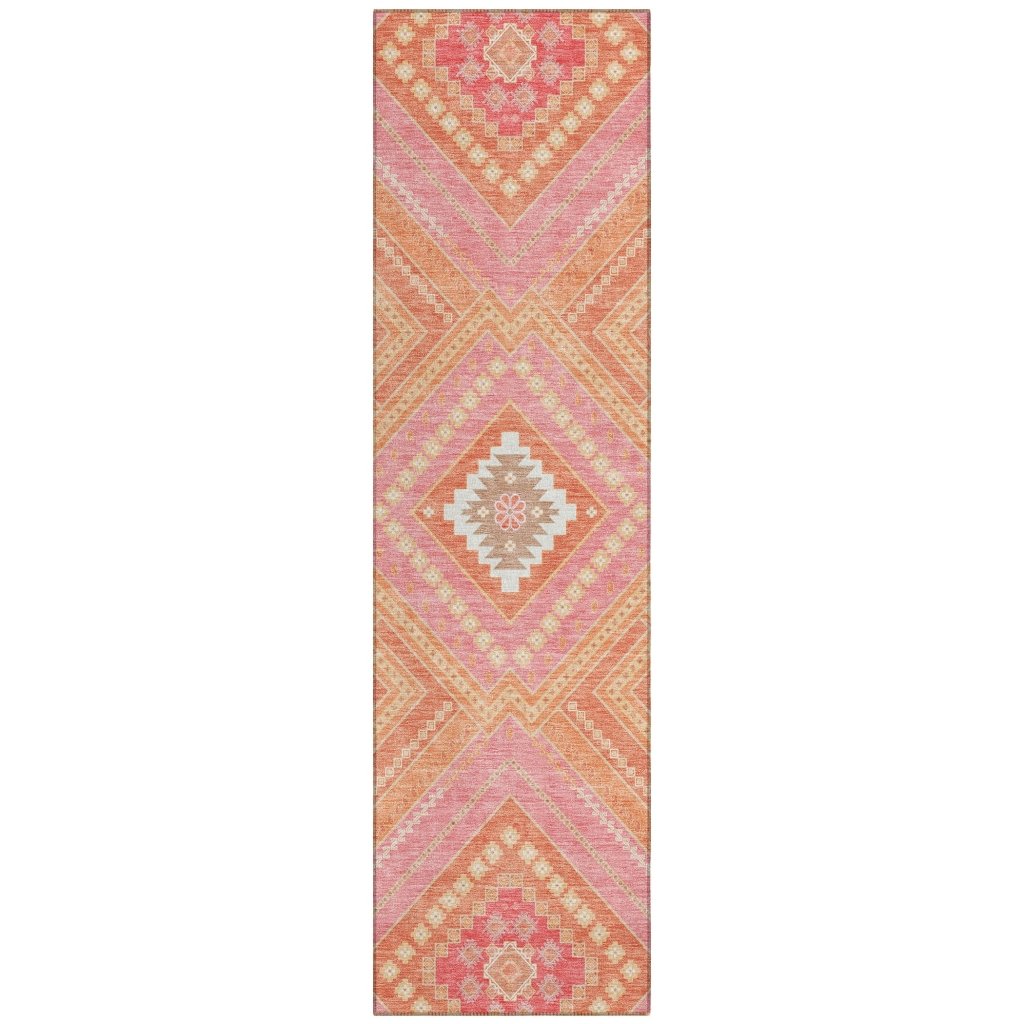 LOOMLAN Rugs Solene Coral Washable Indoor-Outdoor Rug