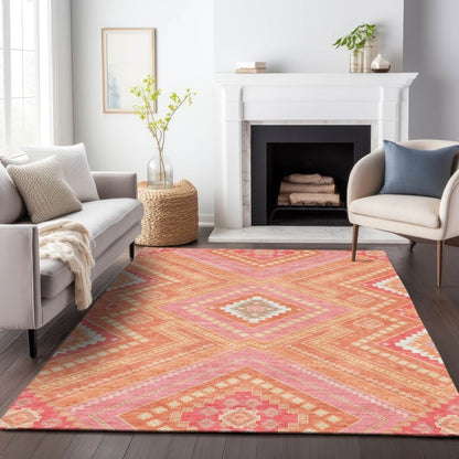 LOOMLAN Rugs Solene Coral Washable Indoor-Outdoor Rug