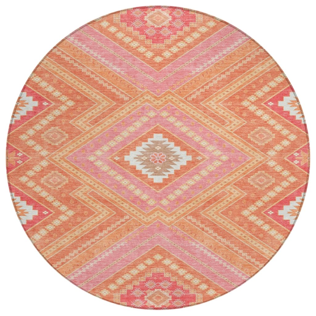 LOOMLAN Rugs Solene Coral Washable Indoor-Outdoor Rug