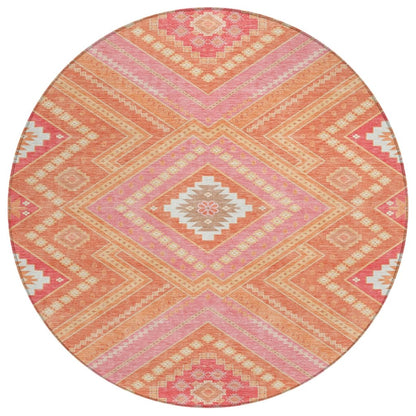 LOOMLAN Rugs Solene Coral Washable Indoor-Outdoor Rug