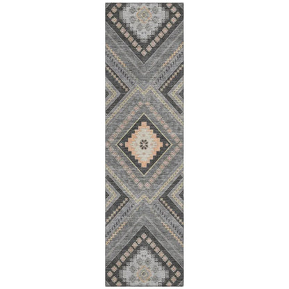 LOOMLAN Rugs Solene Gray Washable Indoor-Outdoor Rug