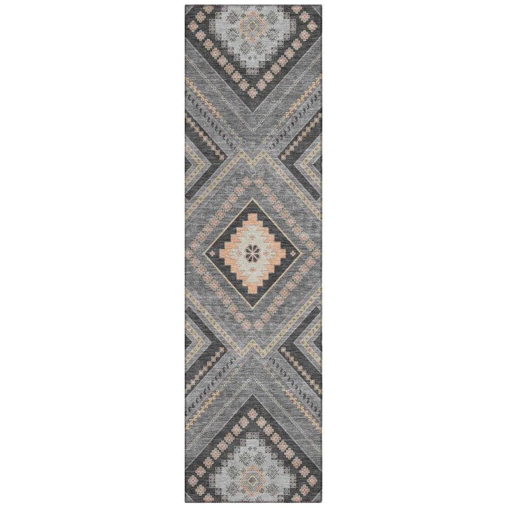LOOMLAN Rugs Solene Gray Washable Indoor-Outdoor Rug
