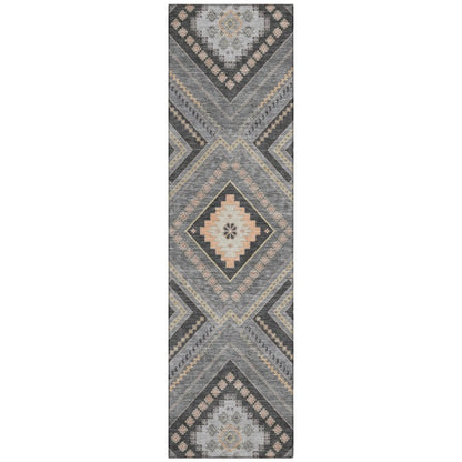 LOOMLAN Rugs Solene Gray Washable Indoor-Outdoor Rug