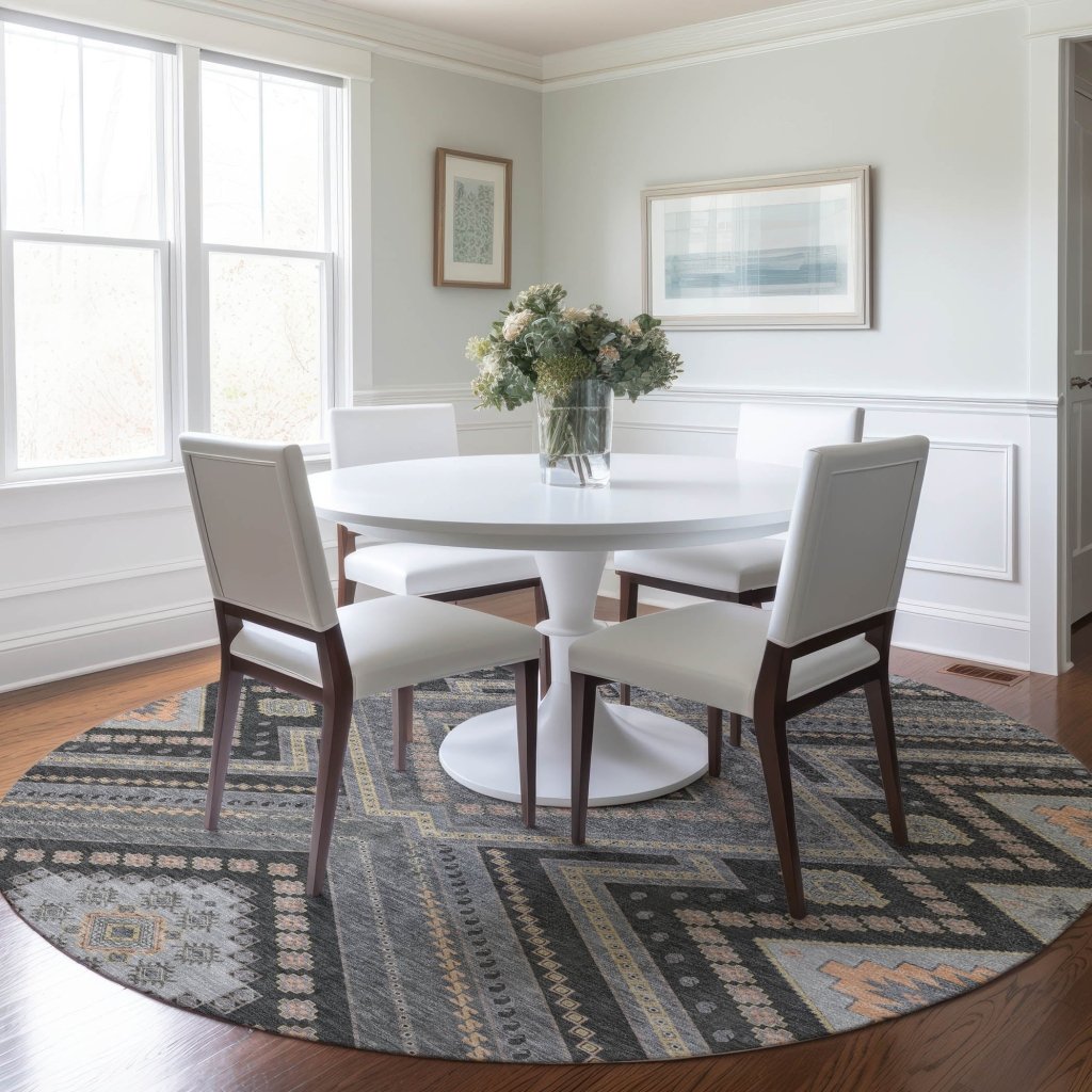 LOOMLAN Rugs Solene Gray Washable Indoor-Outdoor Rug