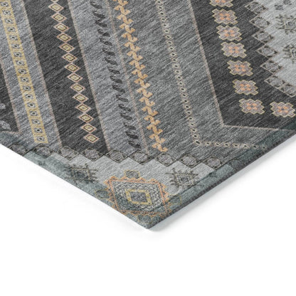 LOOMLAN Rugs Solene Gray Washable Indoor-Outdoor Rug