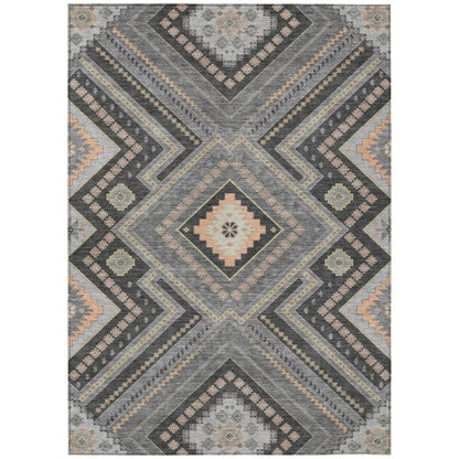 LOOMLAN Rugs Solene Gray Washable Indoor-Outdoor Rug