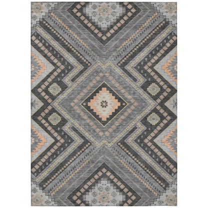 LOOMLAN Rugs Solene Gray Washable Indoor-Outdoor Rug